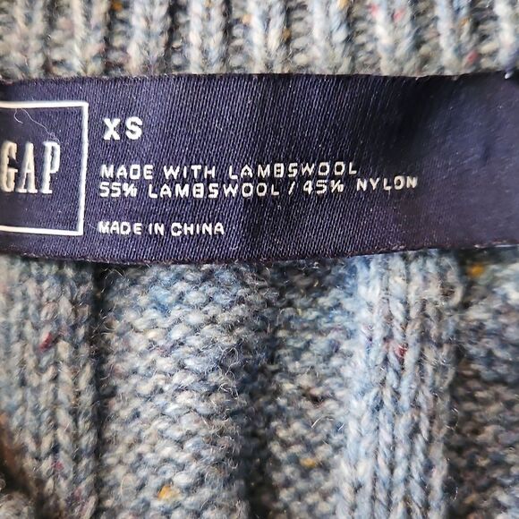 Gap Blue Lambswool Blend Oversized Chunky Sweater Size XS - Picture 8 of 10